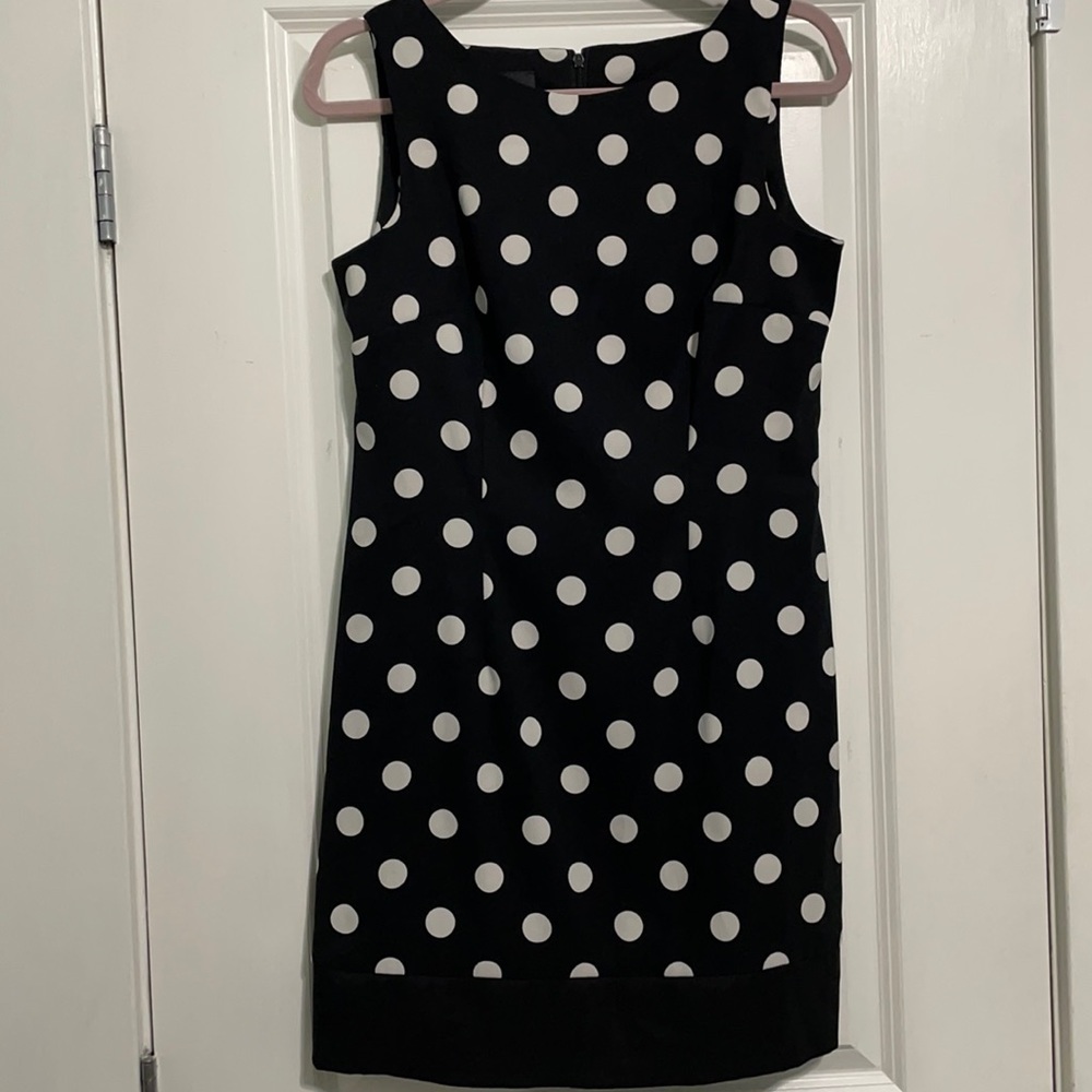 Alyx petite ladies black and white polka dot dress